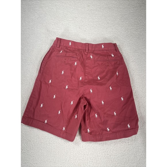 Vintage Polo Ralph Lauren Men Sz 30 Embroidered Logo Bermuda Pleated Tyler Short - Picture 4 of 9
